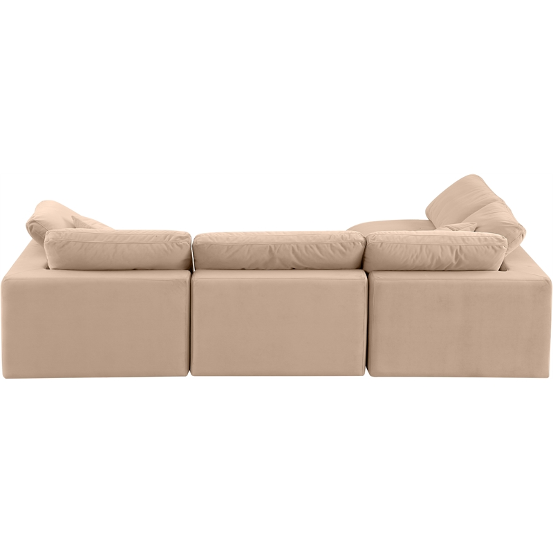 Meridian Furniture Comfy Beige Velvet 4-Pc. Modular Sectional
