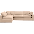 Meridian Furniture Comfy Beige Velvet 4-Pc. Modular Sectional