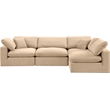 Meridian Furniture Comfy Beige Velvet 4-Pc. Modular Sectional