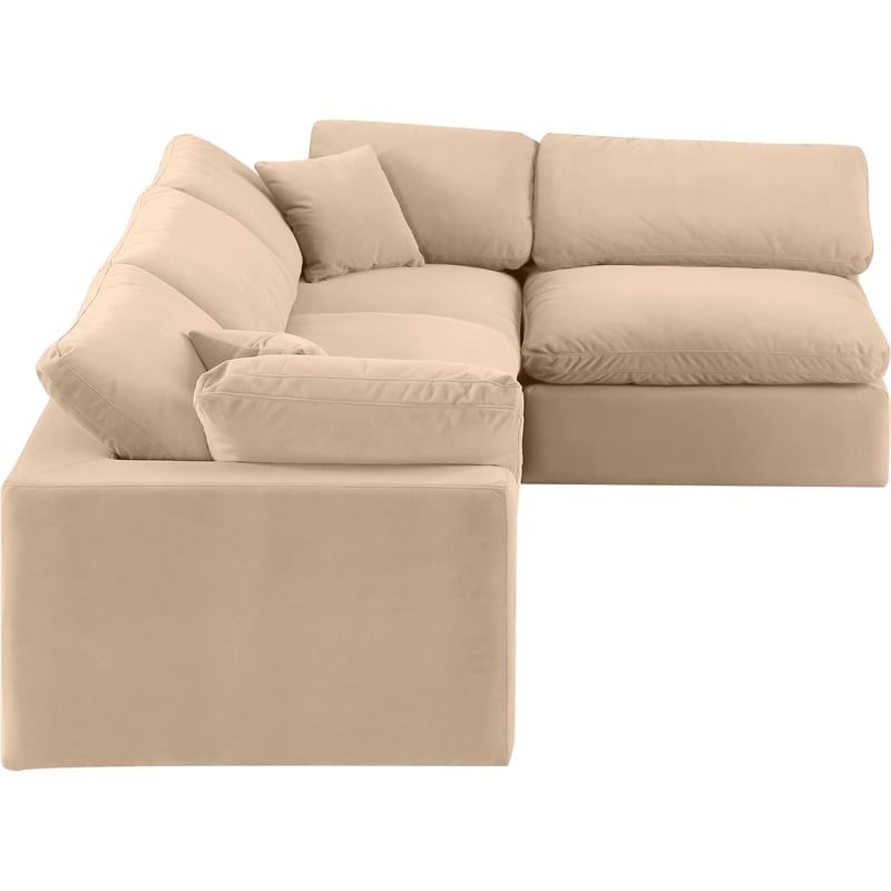 Meridian Furniture Comfy Beige Velvet 4-Pc. Modular Sectional