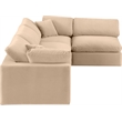Meridian Furniture Comfy Beige Velvet 4-Pc. Modular Sectional