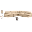 Meridian Furniture Comfy Beige Velvet 5-Pc. Modular Sectional