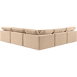 Meridian Furniture Comfy Beige Velvet 5-Pc. Modular Sectional