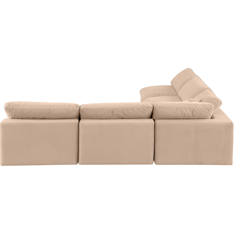 Meridian Furniture Comfy Beige Velvet 5-Pc. Modular Sectional