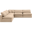 Meridian Furniture Comfy Beige Velvet 5-Pc. Modular Sectional
