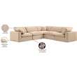 Meridian Furniture Comfy Beige Velvet 5-Pc. Modular Sectional