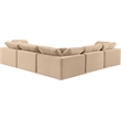 Meridian Furniture Comfy Beige Velvet 5-Pc. Modular Sectional