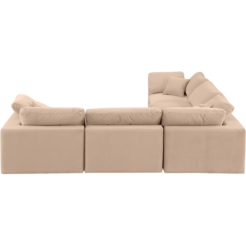 Meridian Furniture Comfy Beige Velvet 5-Pc. Modular Sectional