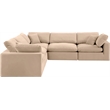 Meridian Furniture Comfy Beige Velvet 5-Pc. Modular Sectional