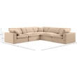 Meridian Furniture Comfy Beige Velvet 5-Pc. Modular Sectional