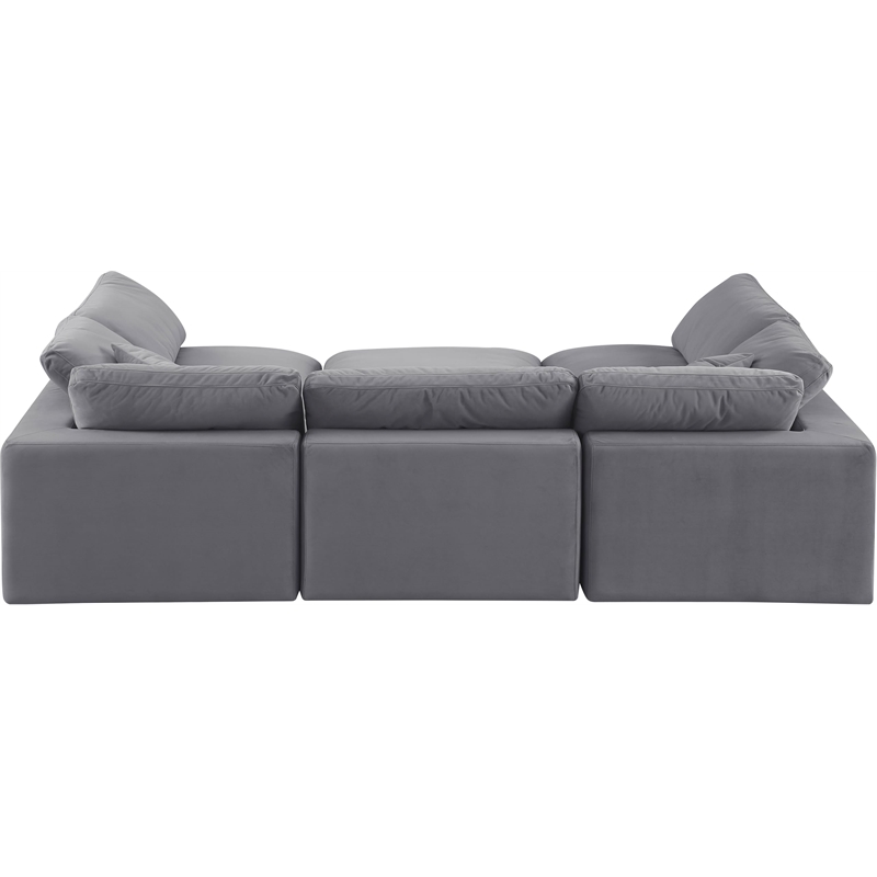 Meridian Furniture Comfy Grey Velvet 6-Pc. Modular Sectional