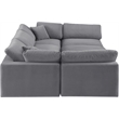 Meridian Furniture Comfy Grey Velvet 6-Pc. Modular Sectional