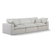 Meridian Furniture Comfy Cream Linen Textured Fabric 3-Pc. Modular Sofa