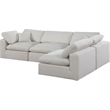 Meridian Furniture Comfy Cream Linen Textured Fabric 4-Pc. Modular Sectional