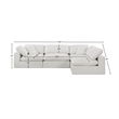 Meridian Furniture Comfy Cream Linen Textured Fabric 4-Pc. Modular Sectional