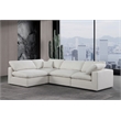 Meridian Furniture Comfy Cream Linen Textured Fabric 4-Pc. Modular Sectional