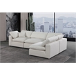Meridian Furniture Comfy Cream Linen Textured Fabric 4-Pc. Modular Sectional