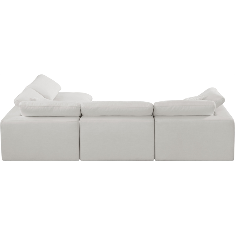 Meridian Furniture Comfy Cream Linen Textured Fabric 4-Pc. Modular Sectional