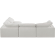 Meridian Furniture Comfy Cream Linen Textured Fabric 4-Pc. Modular Sectional