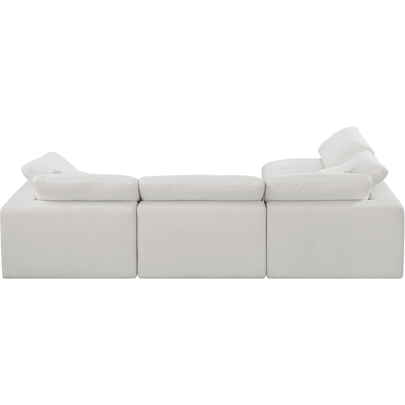 Meridian Furniture Comfy Cream Linen Textured Fabric 4-Pc. Modular Sectional