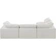 Meridian Furniture Comfy Cream Linen Textured Fabric 4-Pc. Modular Sectional
