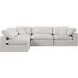 Meridian Furniture Comfy Cream Linen Textured Fabric 4-Pc. Modular Sectional