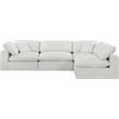Meridian Furniture Comfy Cream Linen Textured Fabric 4-Pc. Modular Sectional