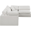 Meridian Furniture Comfy Cream Linen Textured Fabric 4-Pc. Modular Sectional