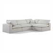 Meridian Furniture Comfy Cream Linen Textured Fabric 4-Pc. Modular Sectional