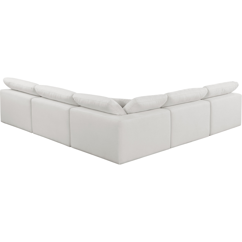 Meridian Furniture Comfy Cream Linen Textured Fabric 5-Pc. Modular Sectional