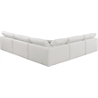 Meridian Furniture Comfy Cream Linen Textured Fabric 5-Pc. Modular Sectional