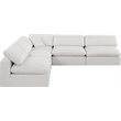 Meridian Furniture Comfy Cream Linen Textured Fabric 5-Pc. Modular Sectional