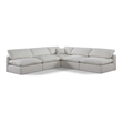 Meridian Furniture Comfy Cream Linen Textured Fabric 5-Pc. Modular Sectional