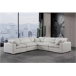 Meridian Furniture Comfy Cream Linen Textured Fabric 5-Pc. Modular Sectional