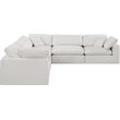 Meridian Furniture Comfy Cream Linen Textured Fabric 5-Pc. Modular Sectional