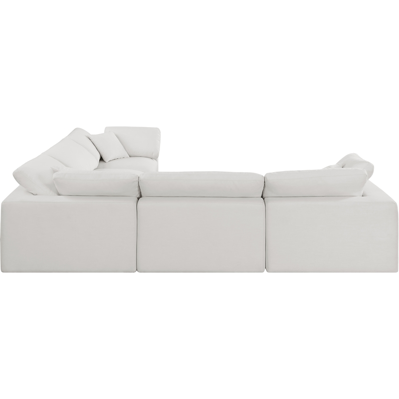 Meridian Furniture Comfy Cream Linen Textured Fabric 5-Pc. Modular Sectional