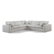 Meridian Furniture Comfy Cream Linen Textured Fabric 5-Pc. Modular Sectional