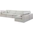Meridian Furniture Comfy Cream Linen Textured Fabric 5-Pc. Modular Sectional