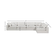 Meridian Furniture Comfy Cream Linen Textured Fabric 5-Pc. Modular Sectional
