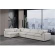 Meridian Furniture Comfy Cream Linen Textured Fabric 5-Pc. Modular Sectional