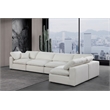Meridian Furniture Comfy Cream Linen Textured Fabric 5-Pc. Modular Sectional
