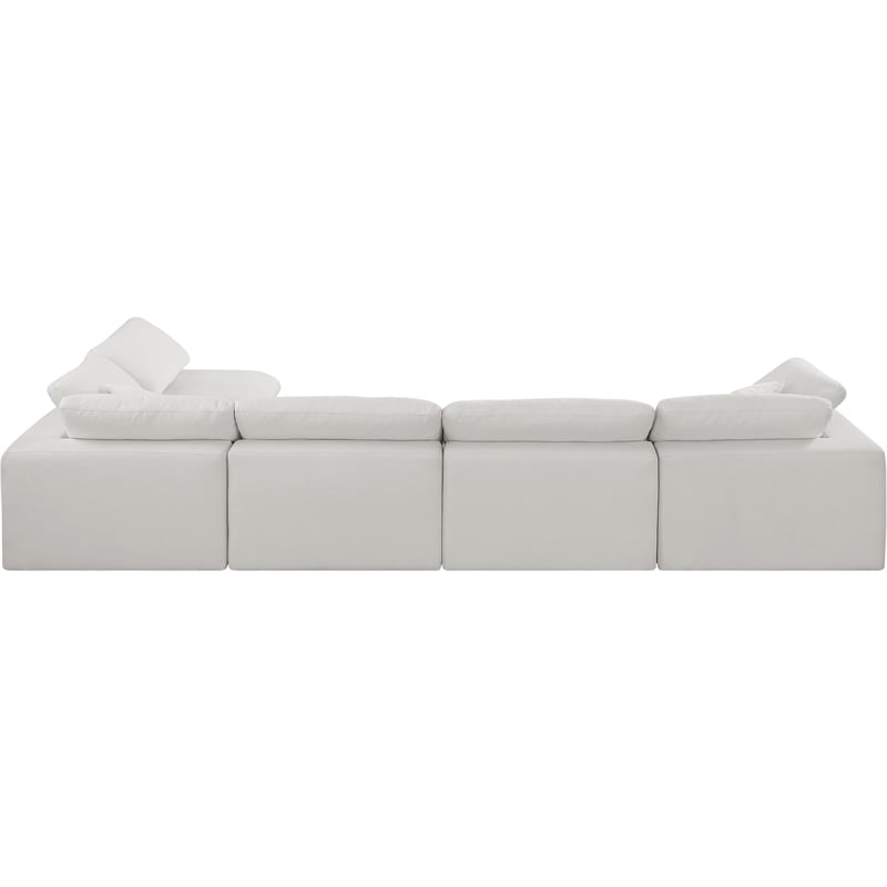 Meridian Furniture Comfy Cream Linen Textured Fabric 5-Pc. Modular Sectional
