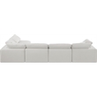 Meridian Furniture Comfy Cream Linen Textured Fabric 5-Pc. Modular Sectional