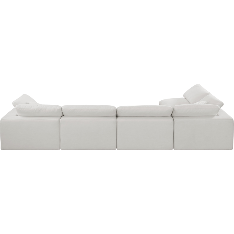 Meridian Furniture Comfy Cream Linen Textured Fabric 5-Pc. Modular Sectional
