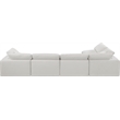 Meridian Furniture Comfy Cream Linen Textured Fabric 5-Pc. Modular Sectional