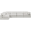 Meridian Furniture Comfy Cream Linen Textured Fabric 5-Pc. Modular Sectional
