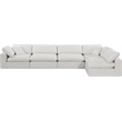 Meridian Furniture Comfy Cream Linen Textured Fabric 5-Pc. Modular Sectional