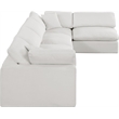 Meridian Furniture Comfy Cream Linen Textured Fabric 5-Pc. Modular Sectional
