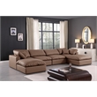 Meridian Furniture Comfy Brown Vegan Leather 6-Pc. Modular Sectional