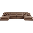 Meridian Furniture Comfy Brown Vegan Leather 6-Pc. Modular Sectional